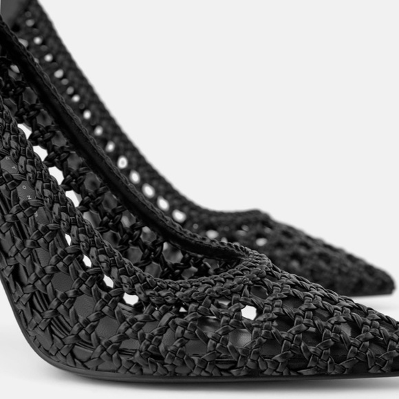 SALE 11/22 ONLY⚡️NWT Zara Black Braided Heels - Picture 3 of 5